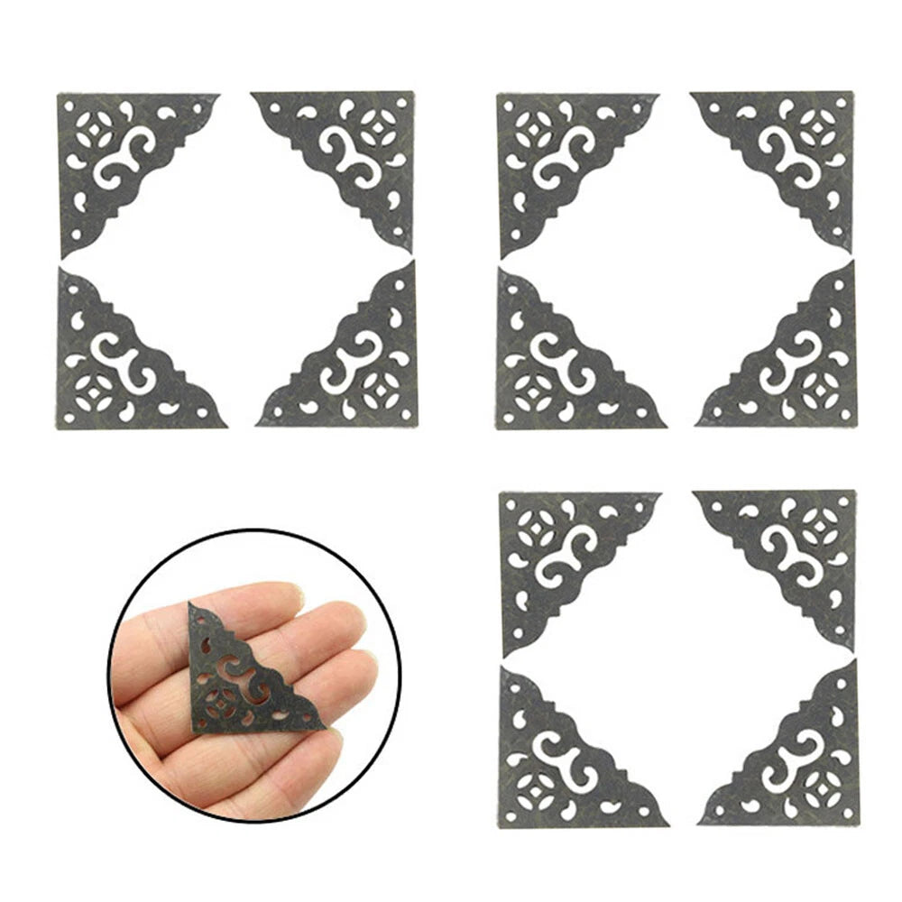 12pc Antique Bronze Corner Protector for Scrapbook Jewelry Box (N/A)