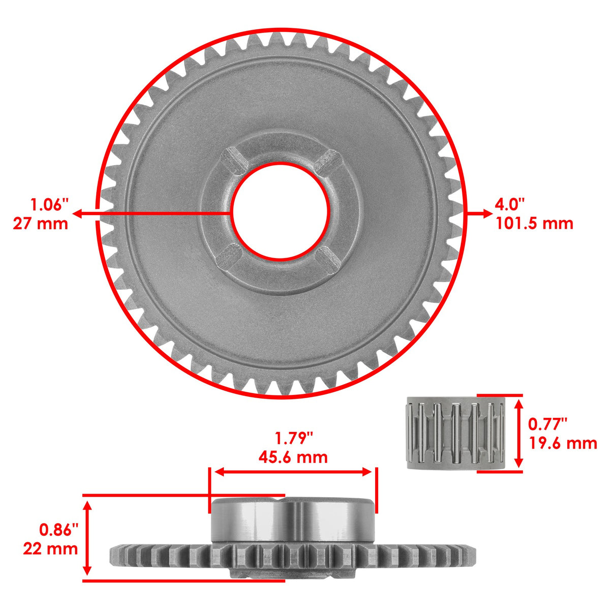 Starter Clutch Gear Idler Replacement for Honda TRX250X 2009–2014