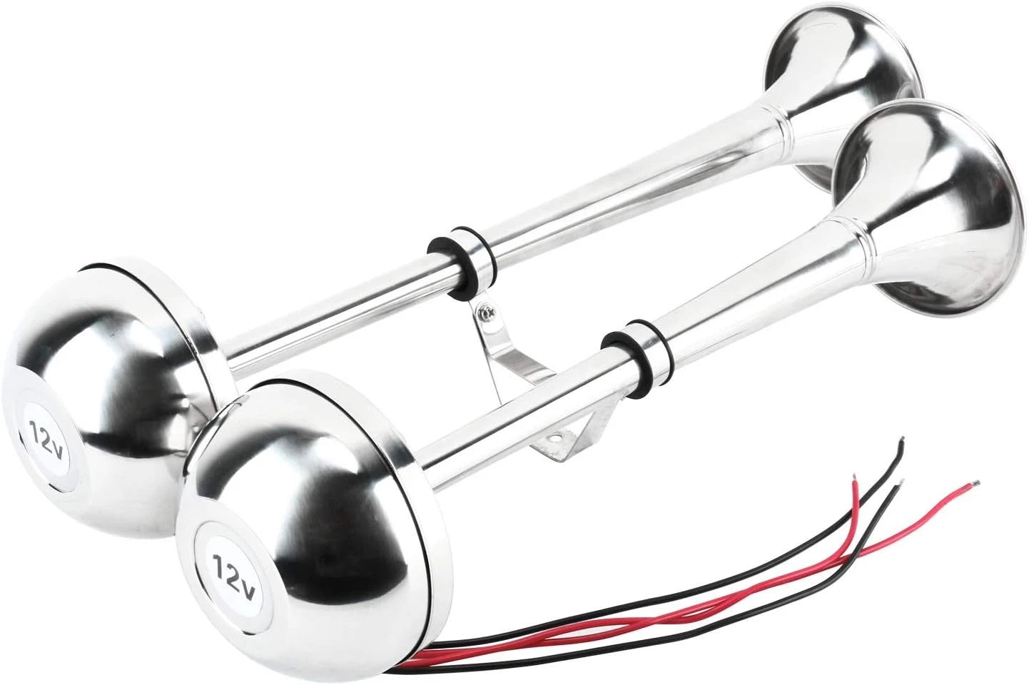12V 125DB Stainless Steel Electric Dual Trumpet Horn for Marine (18-1/2")