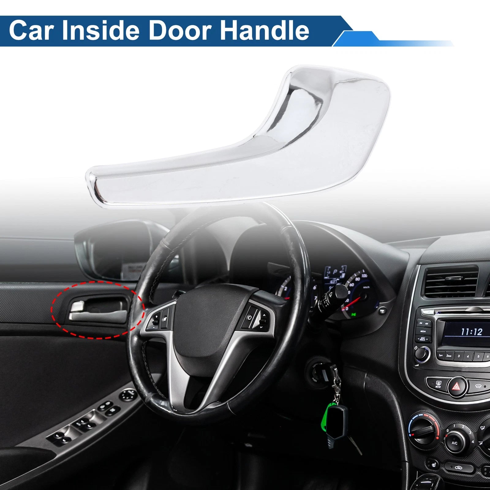 Front Driver Side Interior Door Handle for Vauxhall Corsa D (2006–2014) No.13297814