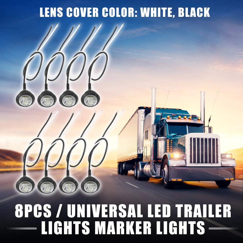 LED Trailer Marker Lights 24V Waterproof White Set for Universal Trailer (—)