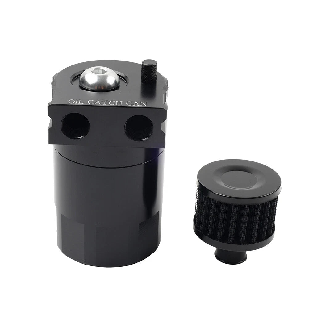 Baffled Engine Oil Catch Can Tank Kit for Universal Vehicles (300ml)