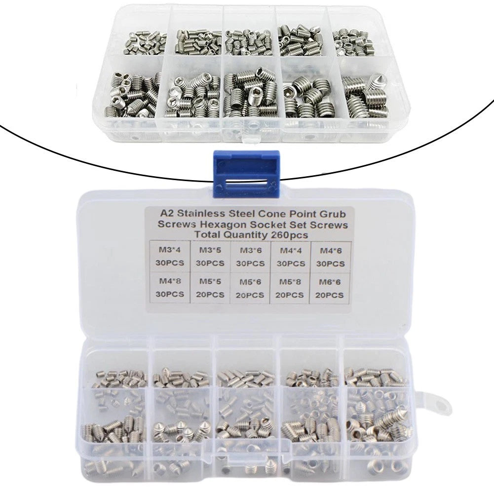 260 pcs Screw Kit for Repairs (Tapered End Hexagonal Sockets)