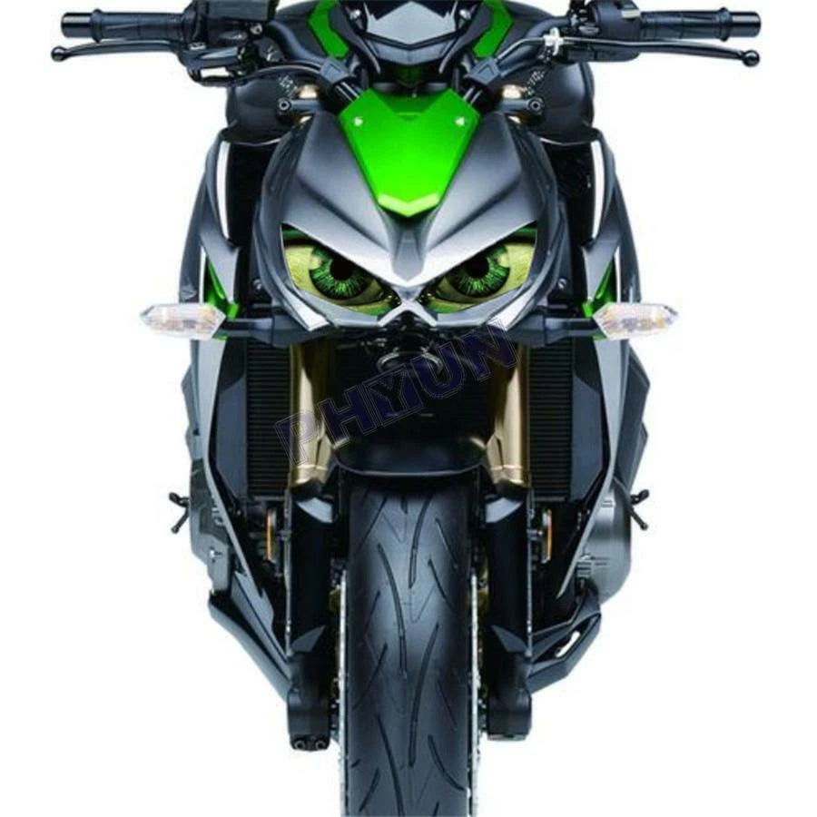 Headlight Protection Stickers for Kawasaki Z1000 (2014–2016) Green Eye