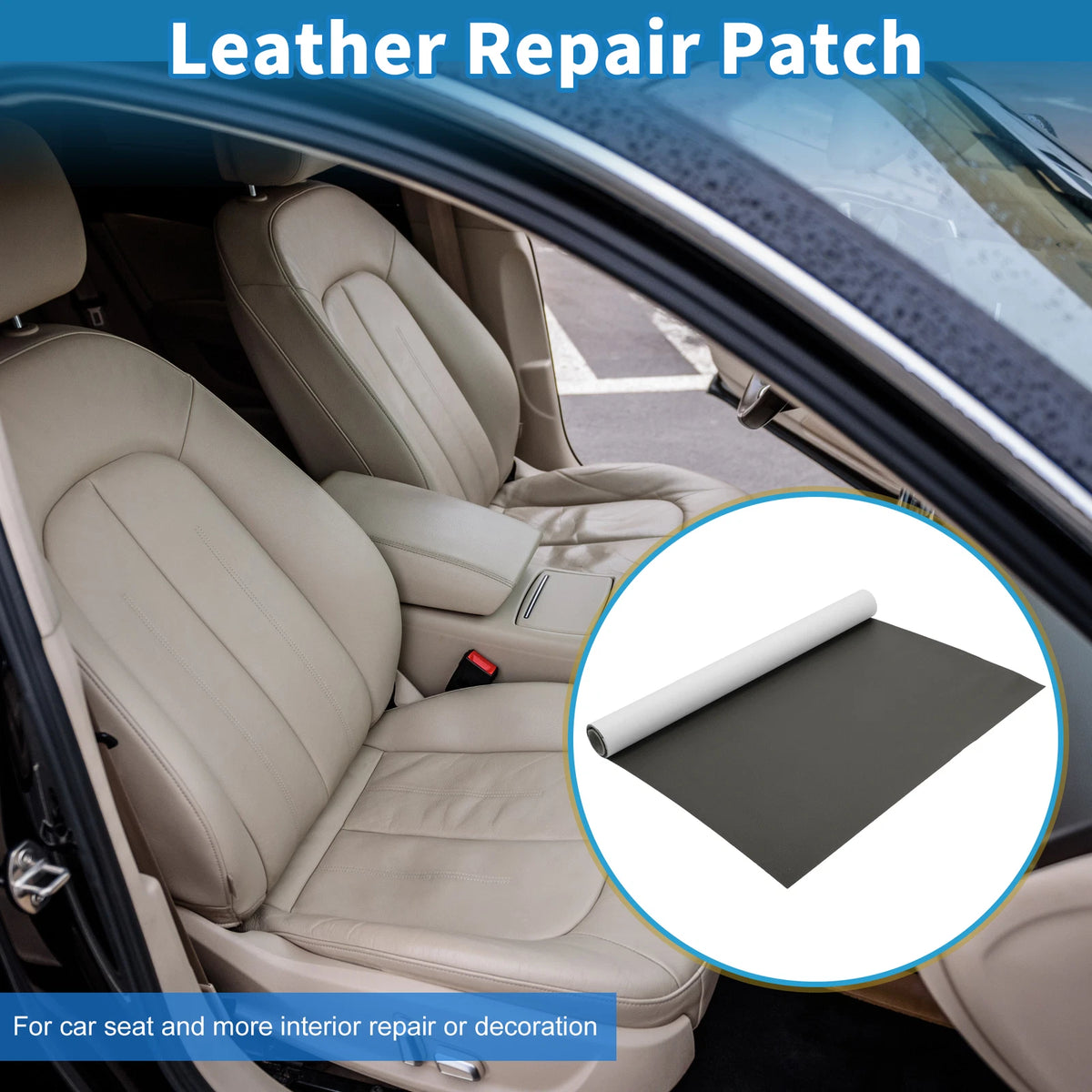30"x16" Self Adhesive Leather Repair Patch for Car Seat Sofa (Deep Gray)