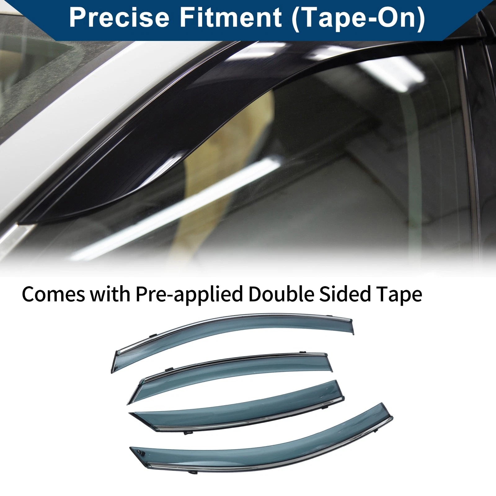 Car Window Deflectors Side Window Vent Visors 1 Set for Hyundai Accent (2018–2023)
