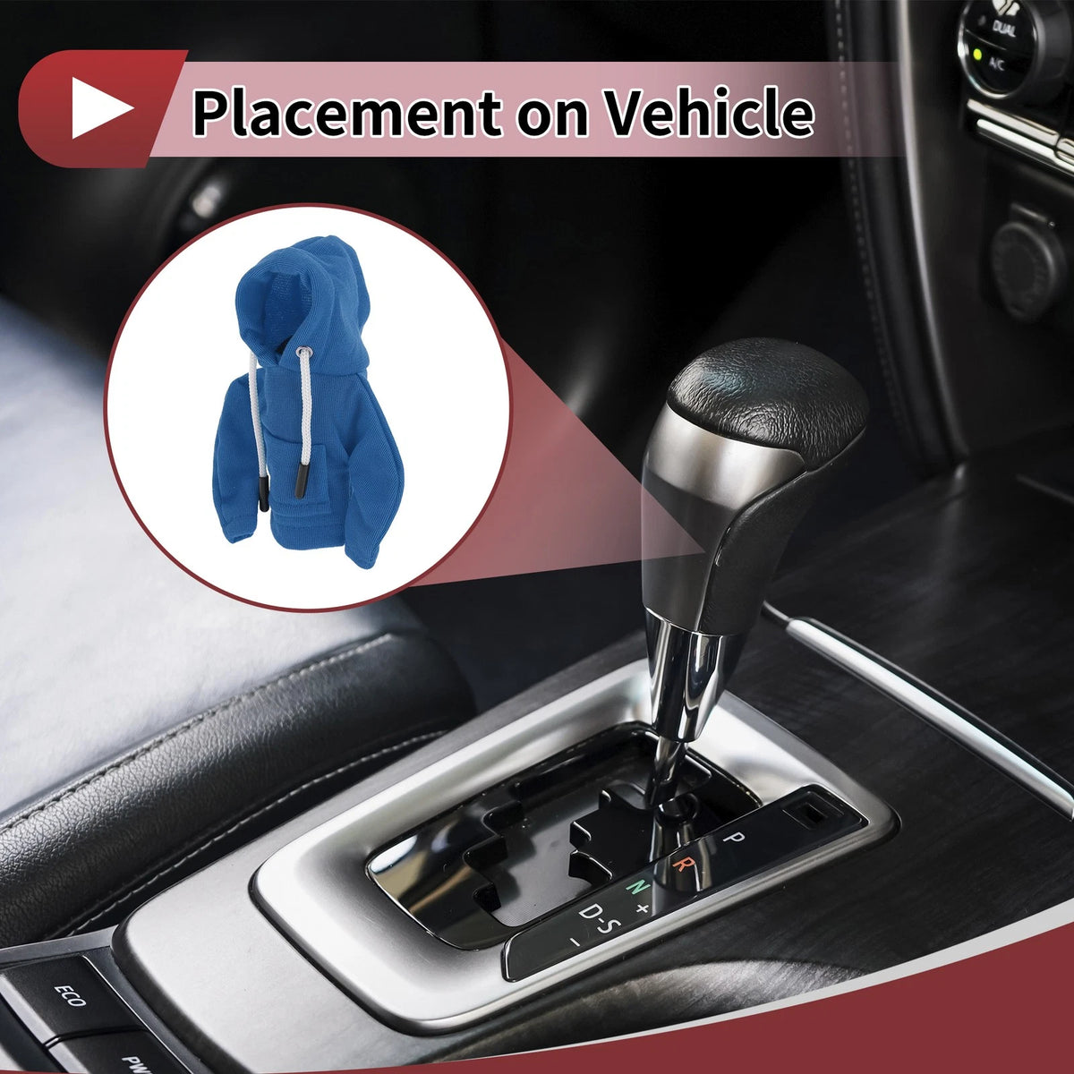 1 Pc Manual Gear Shift Knob Cover for Universal Fit (Hoodie Style, Blue Fabric)