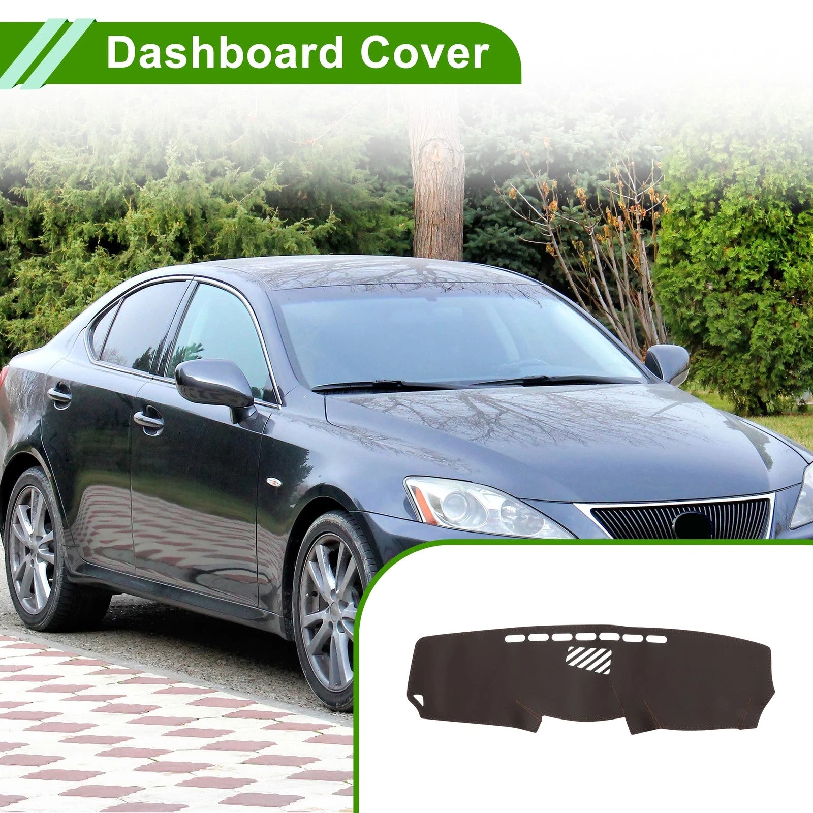 Dash Cover Leather Brown for Lexus IS XE20 (2006–2012) Dashboard Cover