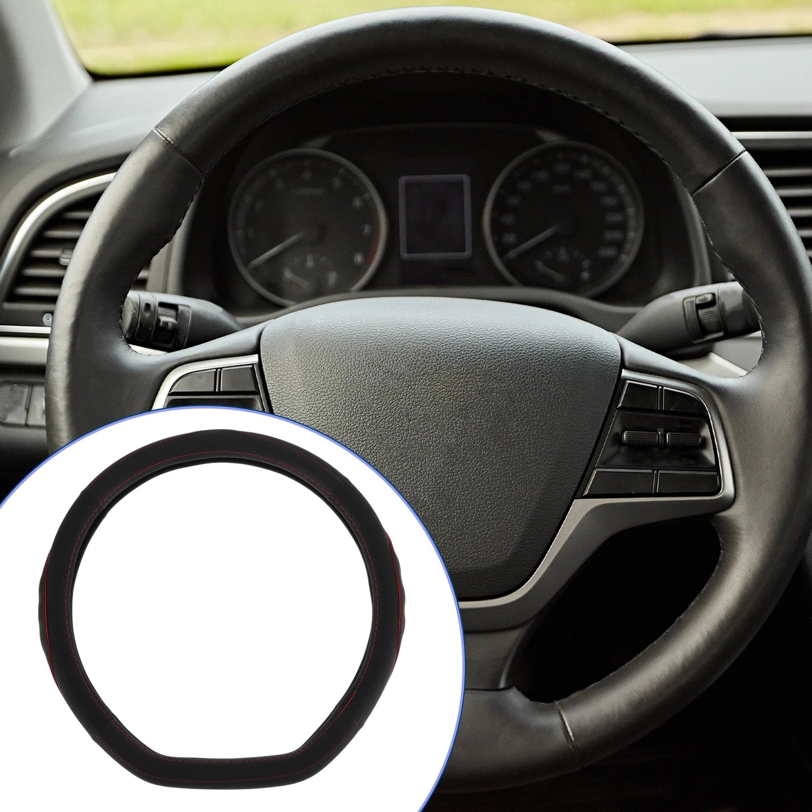 Rubber Steering Wheel Cover for Universal Fit (14.96")