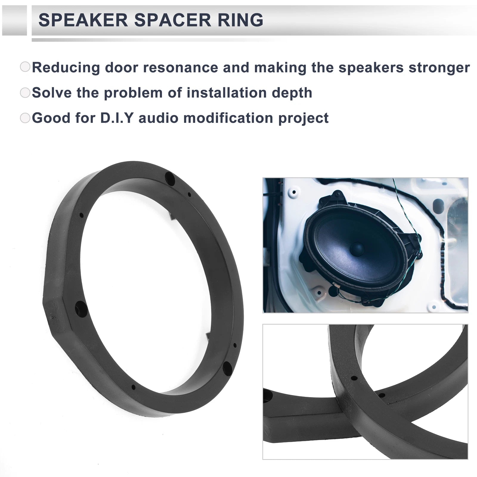 2X Speaker Spacer Ring Adapter for Toyota 6.5" Tweeter