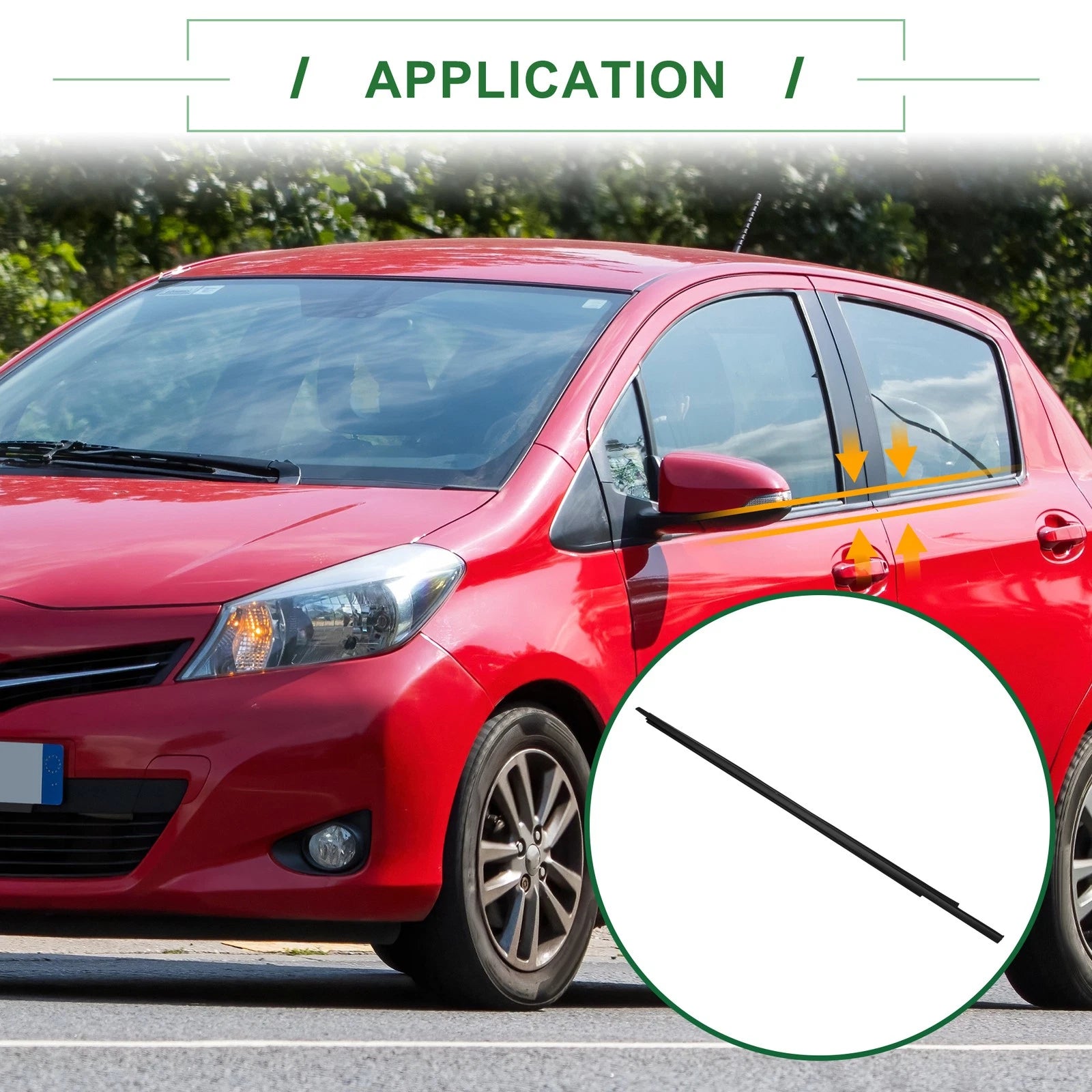2pcs Front Left Right Window Weatherstrip Seal Replacement for Toyota Yaris (2007–2013)