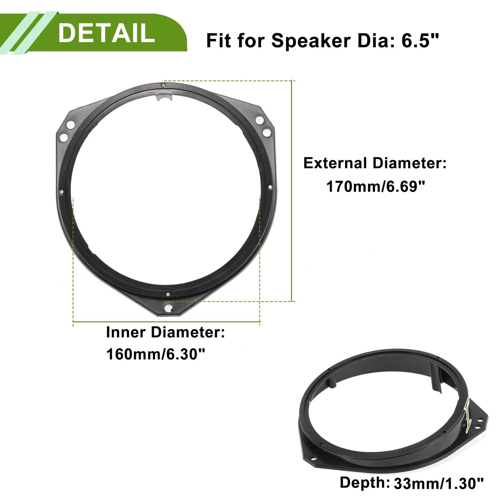 Speaker Spacer Ring Adapter for BMW X5 (E53) 6.5" - Set of 2