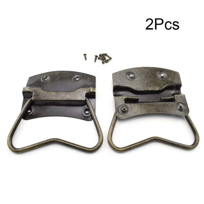 2Pcs Vintage Rectangle Handle Cabinet Jewelry Box Suitcase Toolbox Knob Hardware