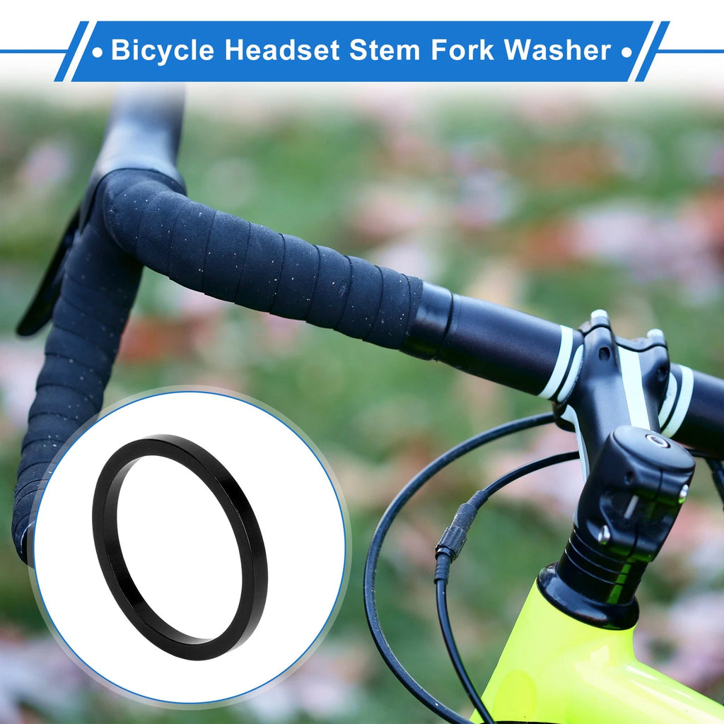 Headset Spacer 3mm Front Fork Washer for 1-1/8" Aluminum Alloy Stem (Black)
