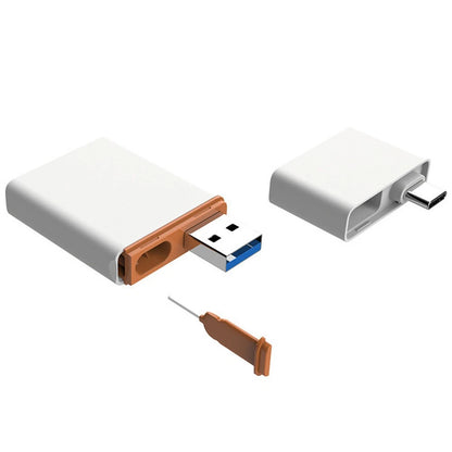 Dual USB Type-C Card Reader Adapter for NM Nano Memory Card (3.1)