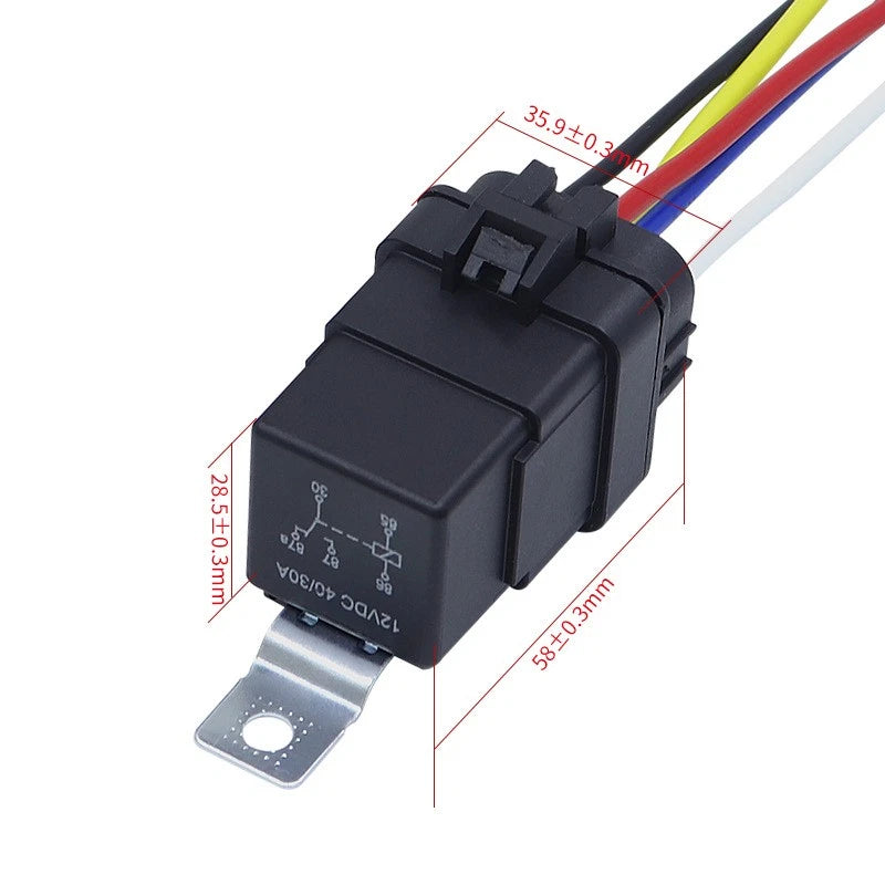 Sealed Waterproof 40A Relay for Car Auto (DC12V, 5Pin, 4Pin)