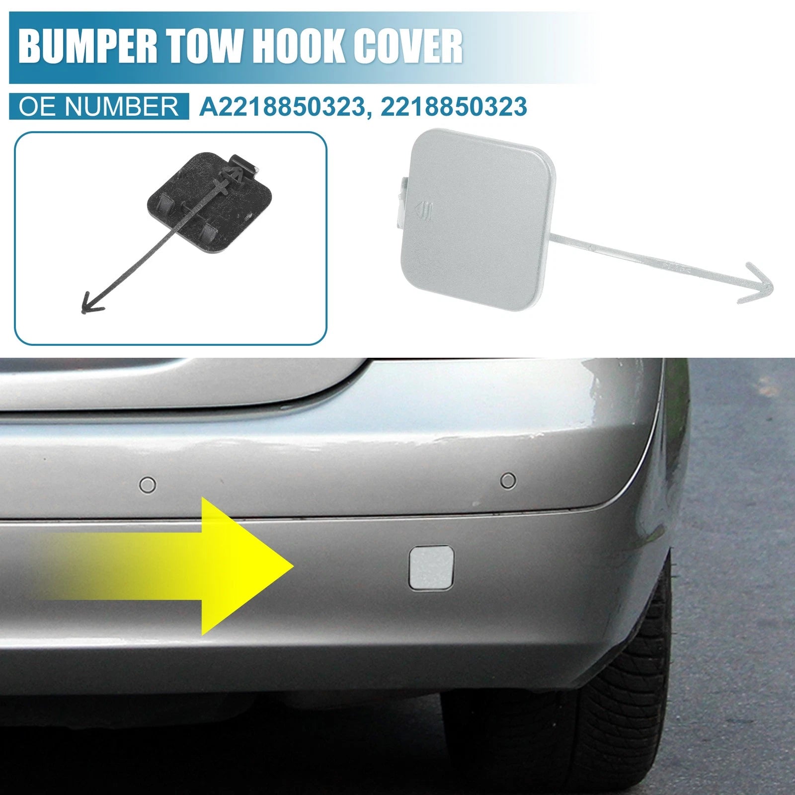 Rear Bumper Tow Hook Cover Replacement for Mercedes-Benz S-Class W221 (2007–2009)