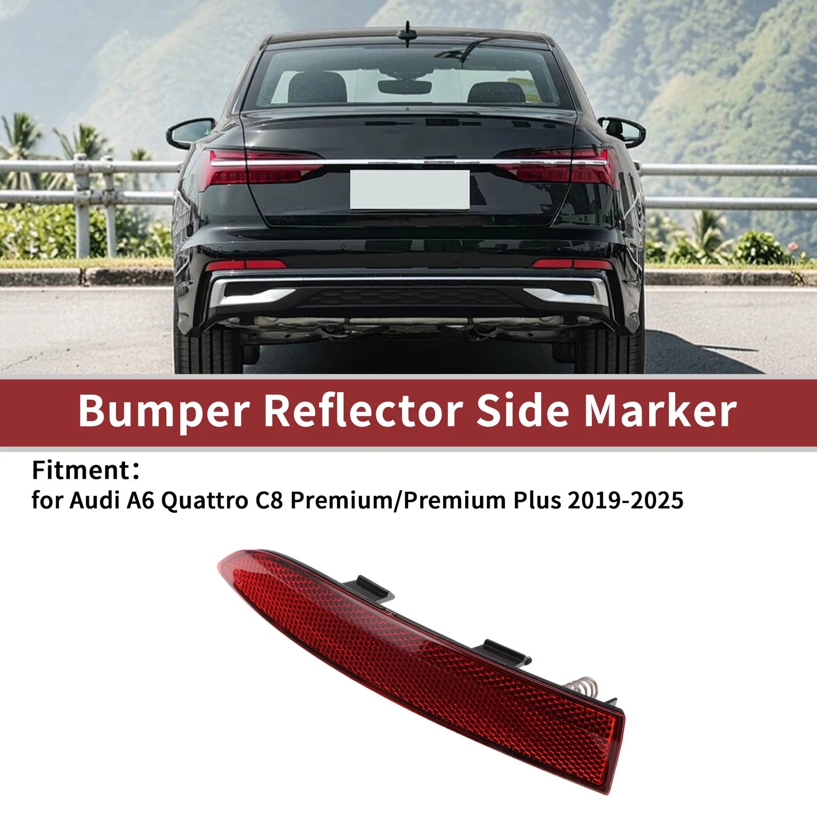 Rear Left Outer Bumper Reflector Replacement for Audi A6 Quattro C8 (2019–2023)