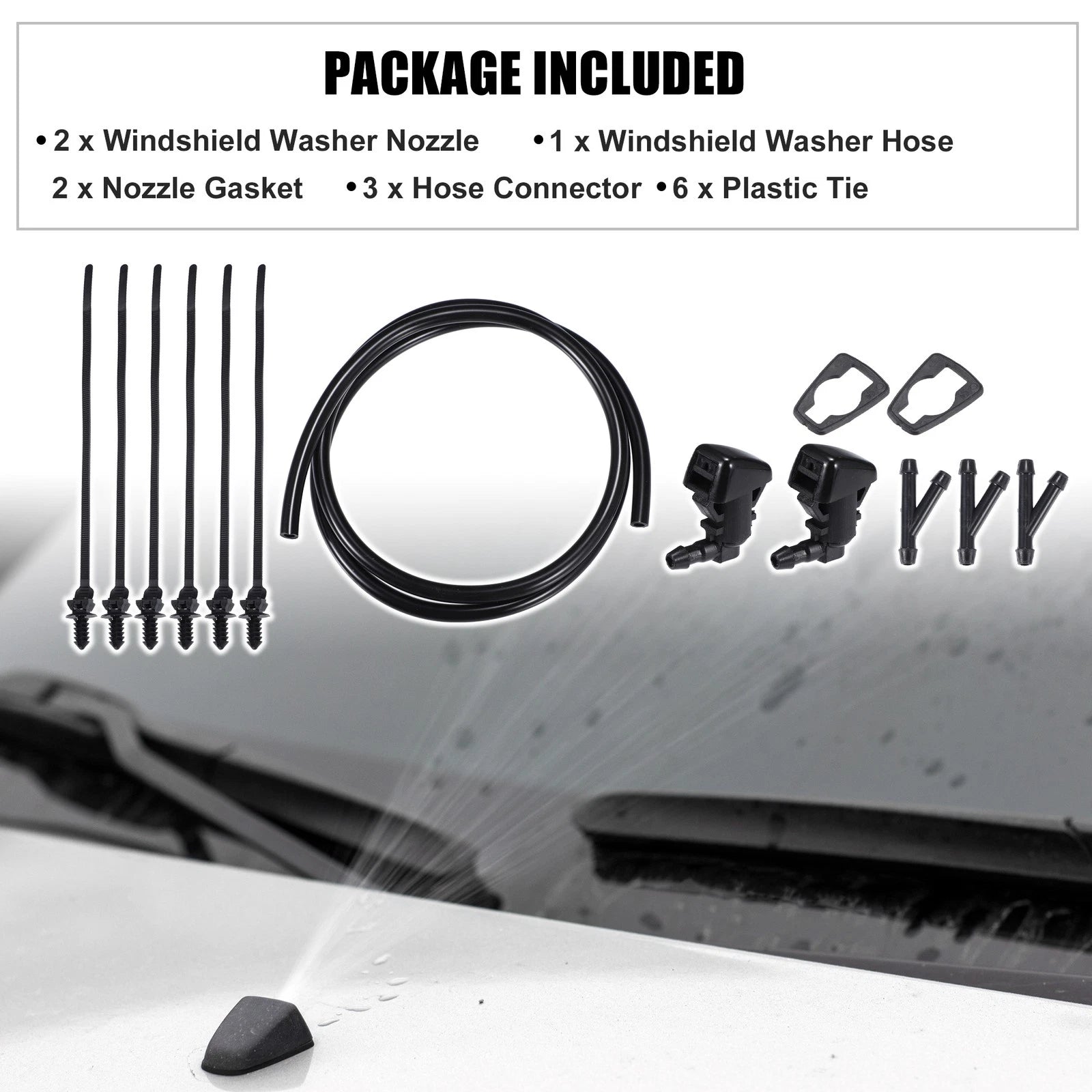 Windshield Washer Nozzle Spray Set for Ford Edge (2012–2014)