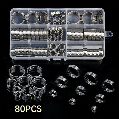 80PCS Hose Clamps for Hydraulic Applications (5.8-23.5mm)