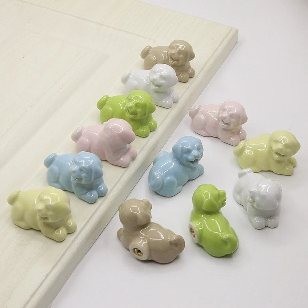 Patterned Cabinet Pull for Puppy (Fired Clay)