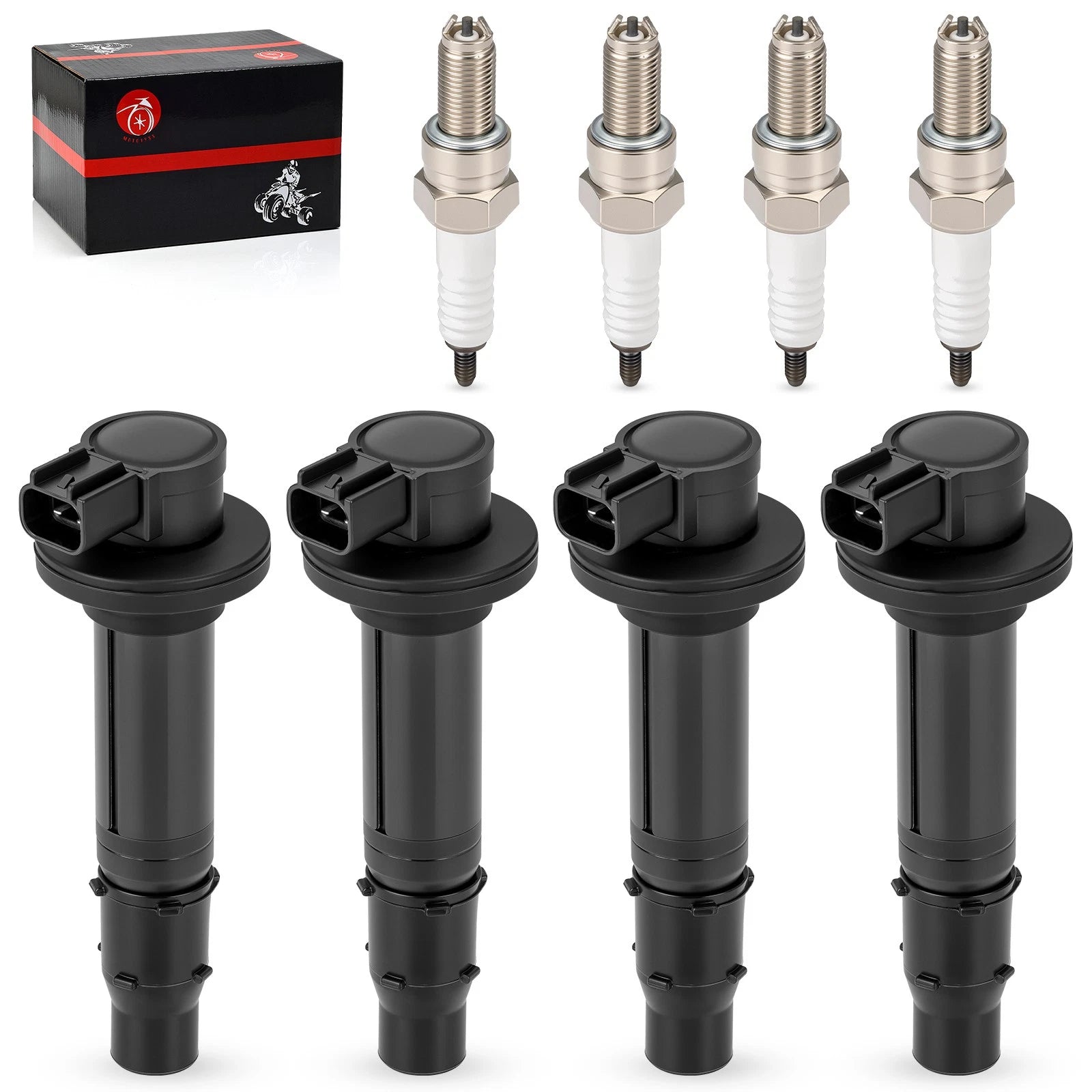 Set of 4 Ignition Stick Coils & Spark Plug for Yamaha YZF R6 (1999–2002) 5EB-82310-00-00