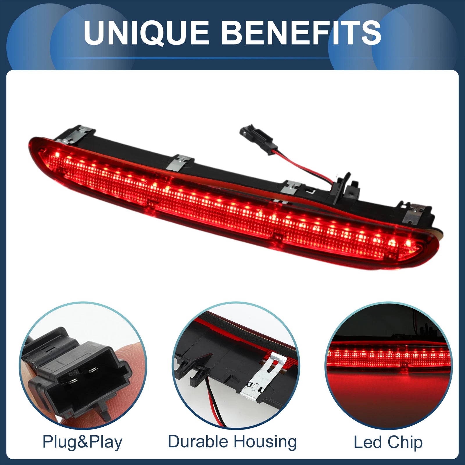 LED Third Brake Light for Opel Astra J (2009–2017) Red Housing