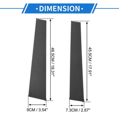 4 Pcs Door Pillar Window Trim Carbon Fiber Black for Mitsubishi L200 (2005–2018)