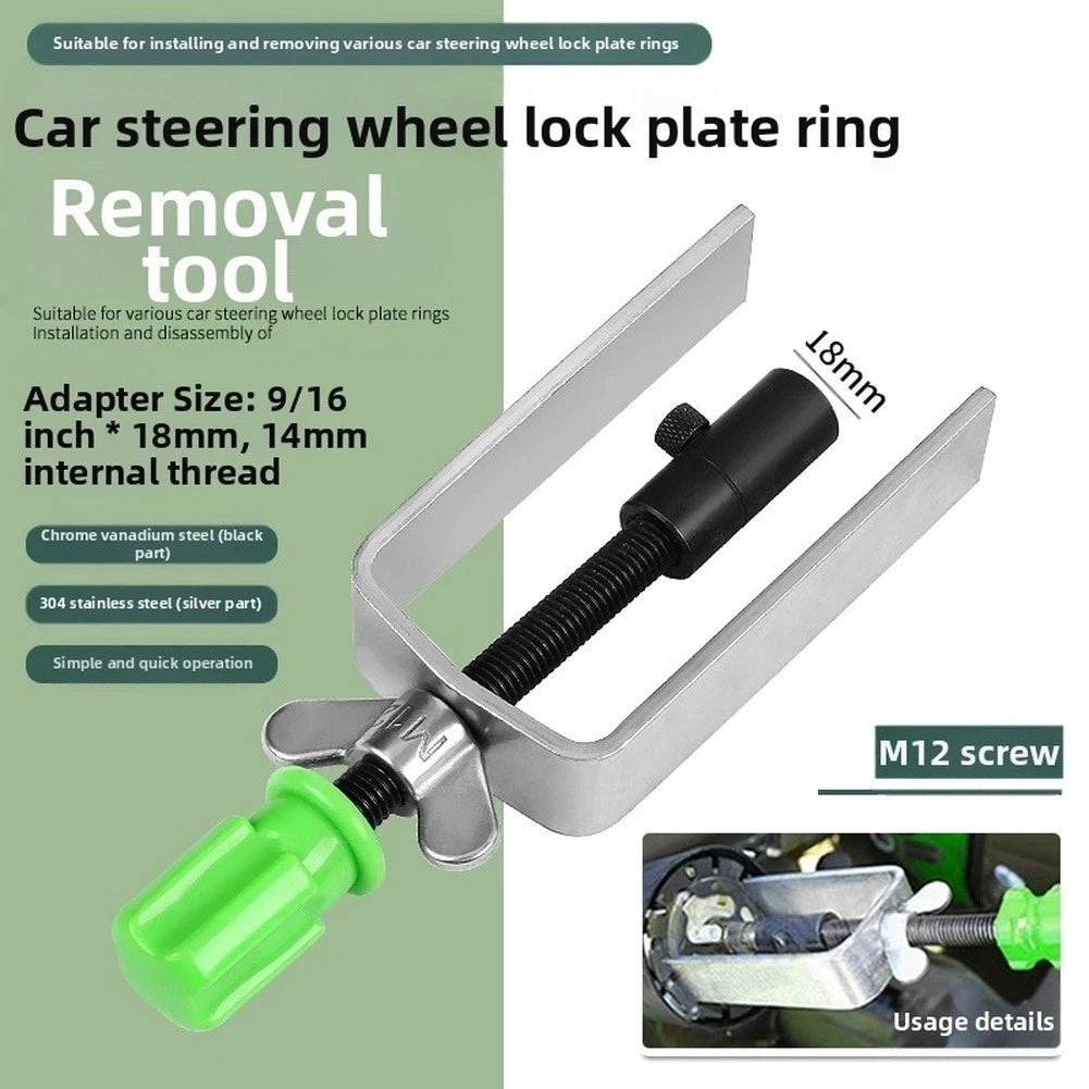 Steering Wheel Lock Plate Snap Ring Removal Tool with Dual End Adapter
