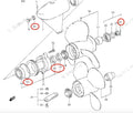 Lower Unit Oil Seal & O-ring Set for Suzuki DT9.9 (2-Stroke) (09289-17L02, 09280-57L01)