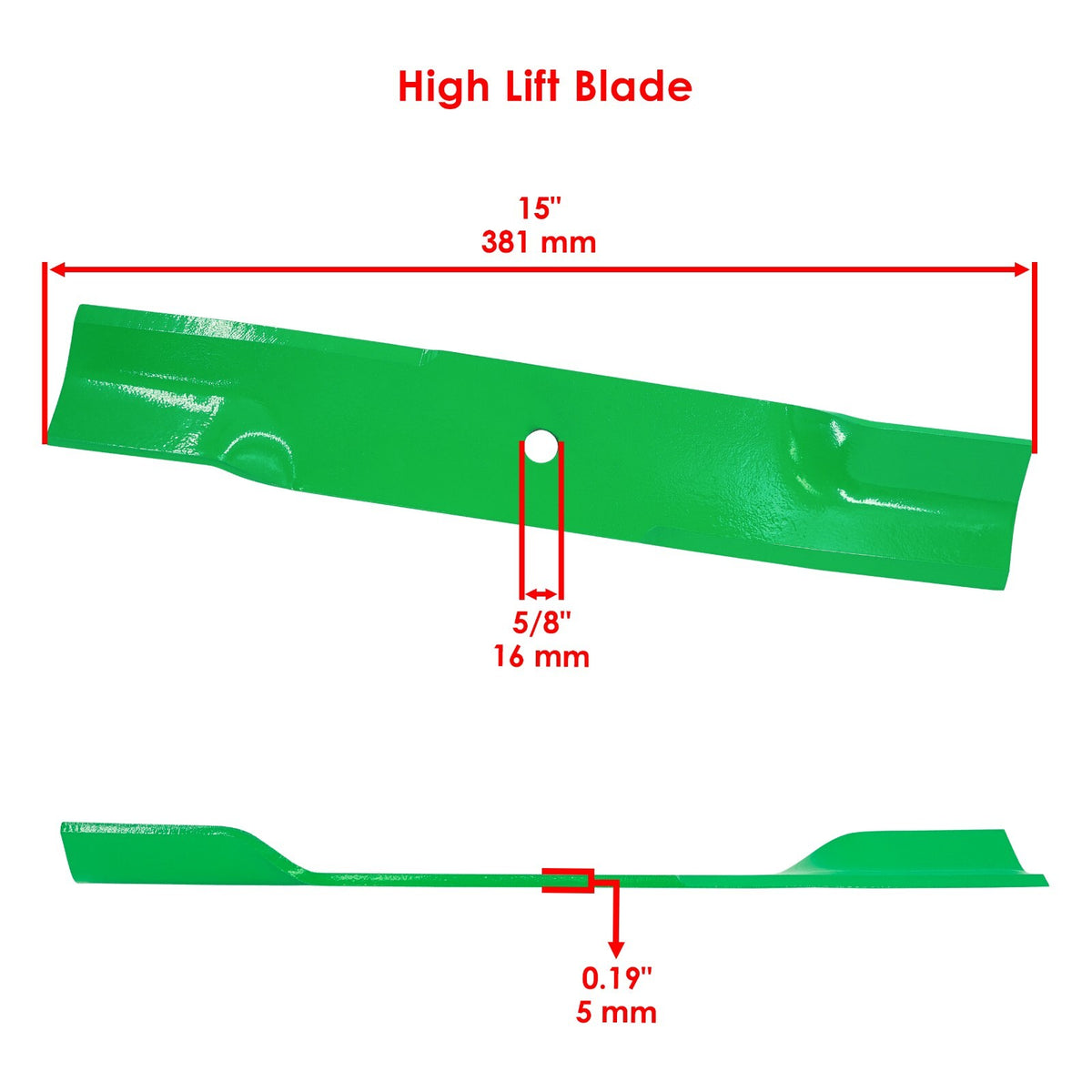 42 in High Lift Blades for Dixie Chopper 15 in x 5/8 in Circle Hole Deck