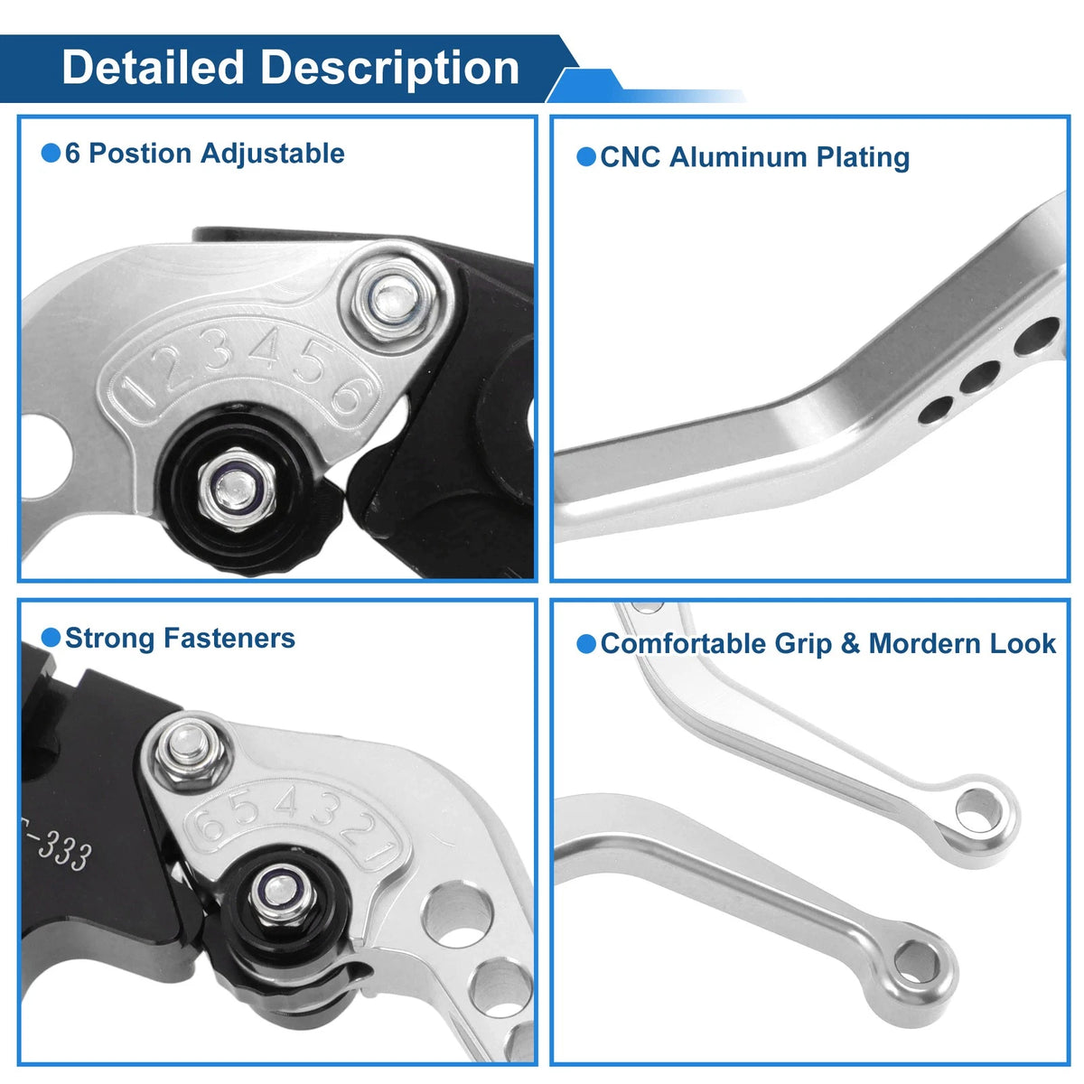 Brake Clutch Lever for Triumph Tiger 1050/Sport (2007–2016) Silver Tone
