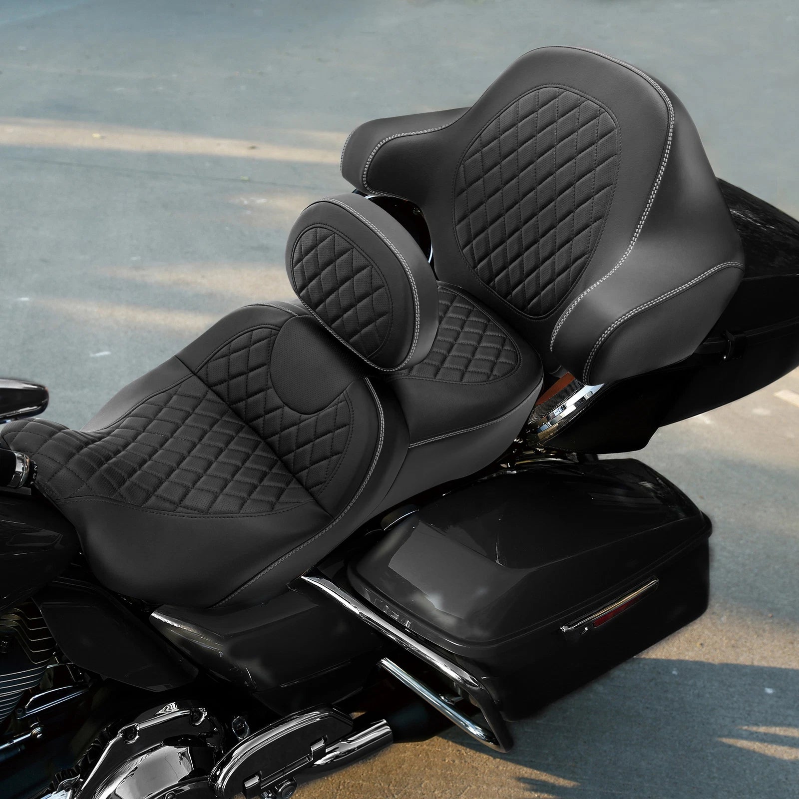 Seat & Backrest Pad Set for Harley Touring Models (2014–2023)