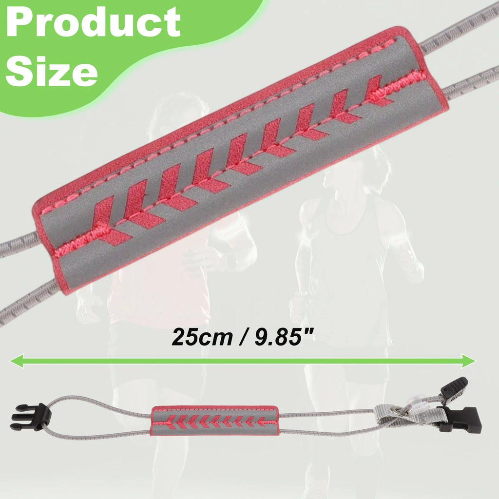 Reflective Bicycle Trouser Clips Adjustable Cycling Bands Pink 2 Pack (—)