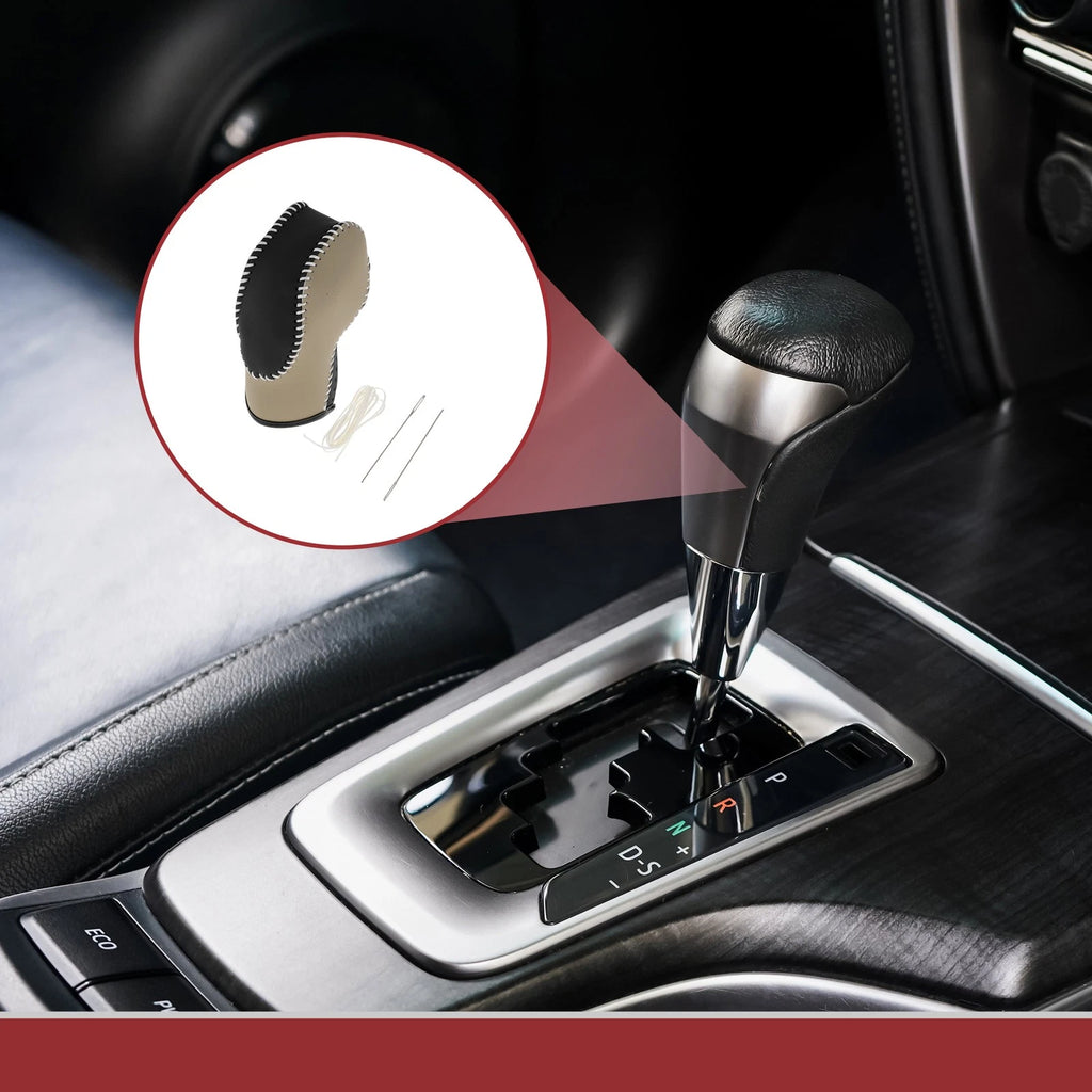 Gear Shift Knob Cover Replacement for Ford Fusion (2013–2016) Beige Black