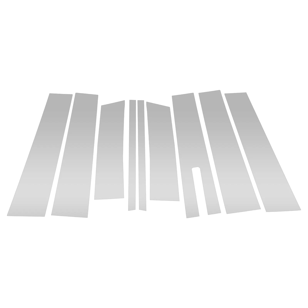 9 Pcs Door Pillar Window Trim for Lincoln MKT (2010–2015) Silver Tone