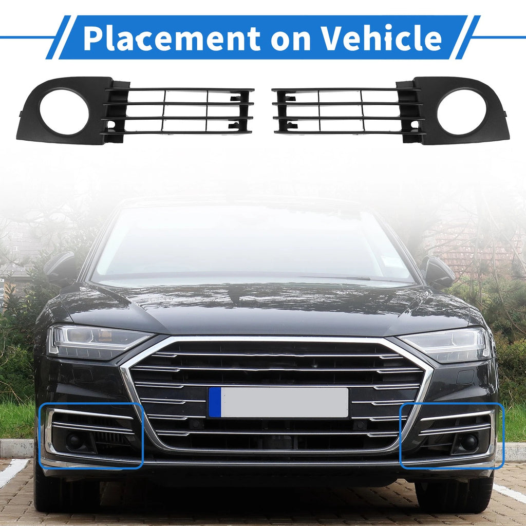 Pair Front Fog Light Grill Replacement for Audi A6 C5 (2002–2005)