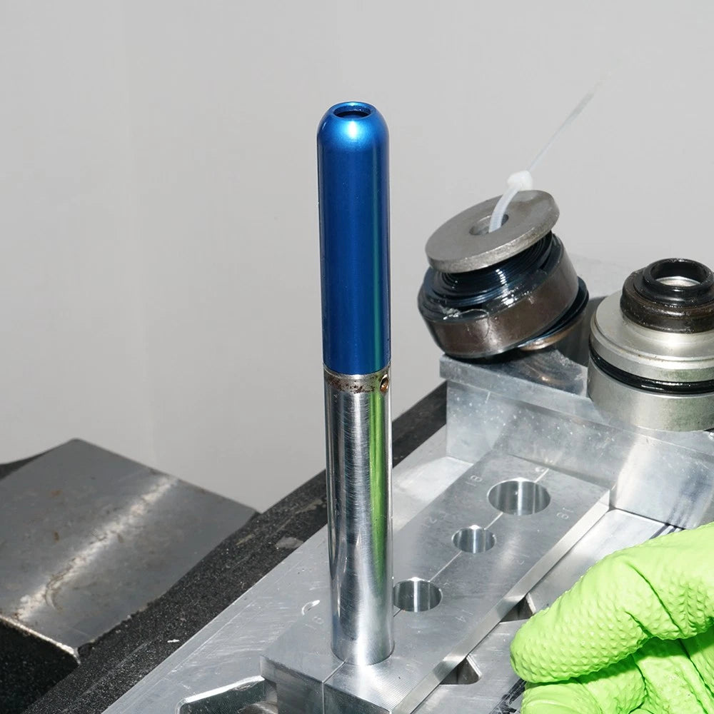 CNC Shock Seal Bullet Tool Set for Motorcycle (Aluminum, Red, Blue)