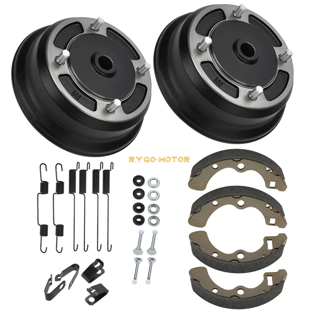 Rear Brake Drums & Shoes for Kawasaki Mule 2510 3000 3010 3020 4000 4010