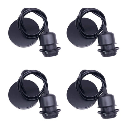 Set of 4 Adjustable Height E27 Lamp Holders for Ceiling Pendant Lights