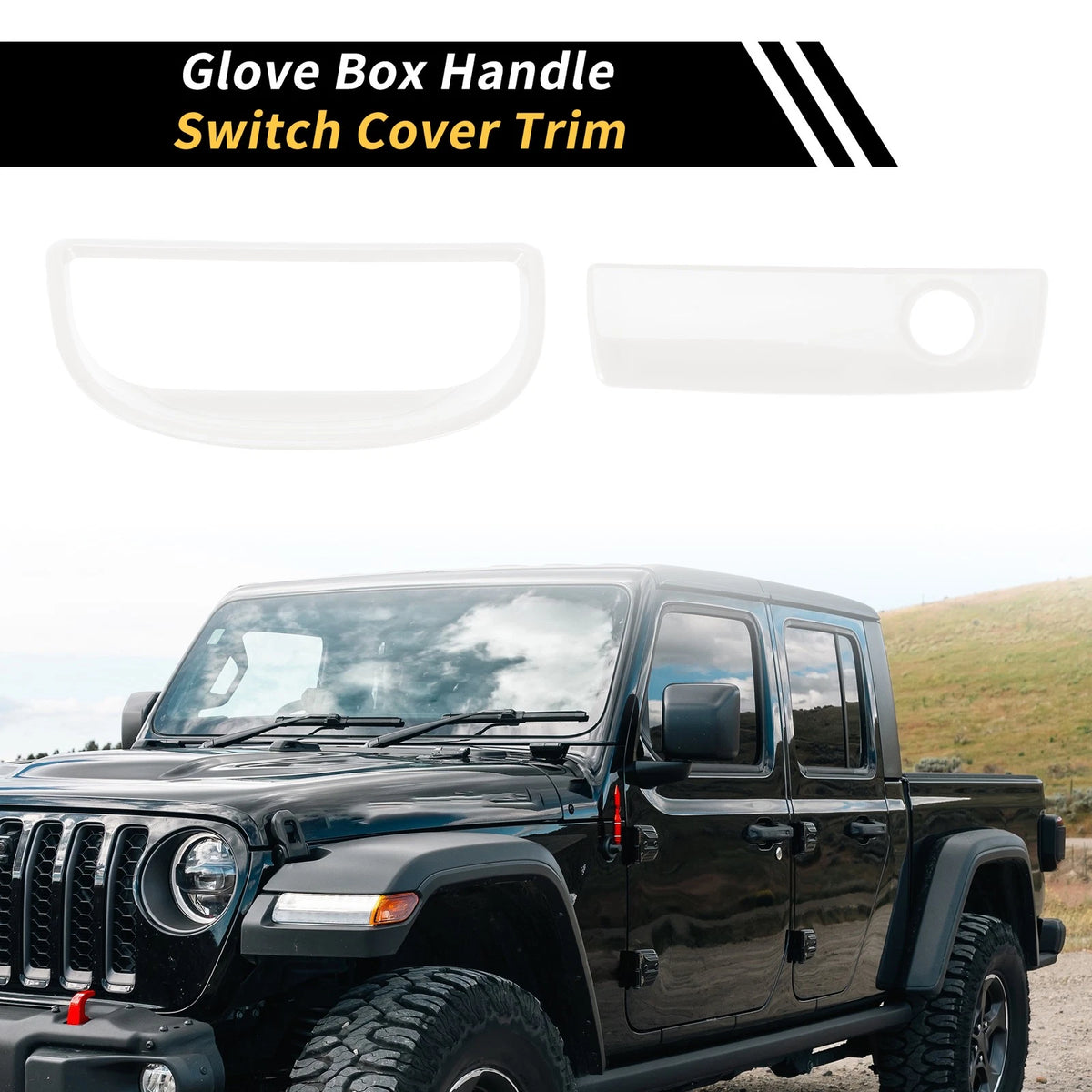 Glove Box Handle Switch Cover Trim for Jeep Wrangler JK (2007–2017) White