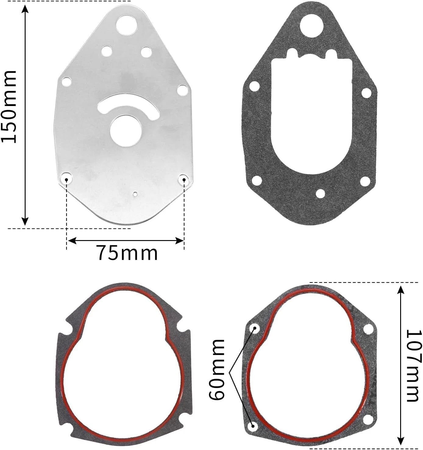 Water Pump Repair Kit for Mercury Mariner Force 45-60 HP Outboard (47-19453Q2)