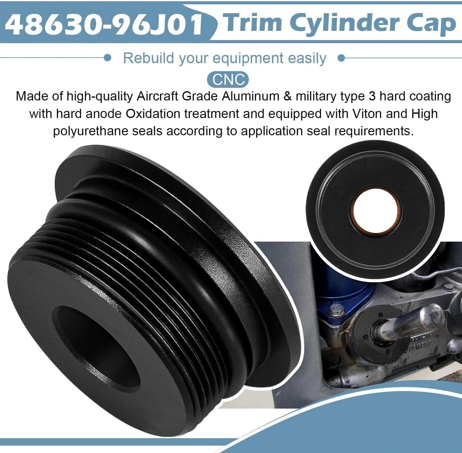 2X Trim Cylinder End Cap 48630-96J01 for Honda Suzuki Yamaha (2&4 Stroke)