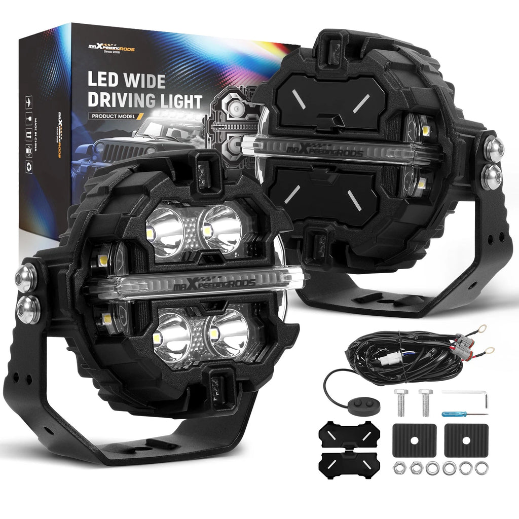 3.5'' 5'' 7'' Round/Square Universal Driving Auxiliary Light RGB DRL