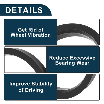 2X Wheel Hub Centric Rings for Car (OD 83.1mm ID 67.1mm Black Polycarbonate)