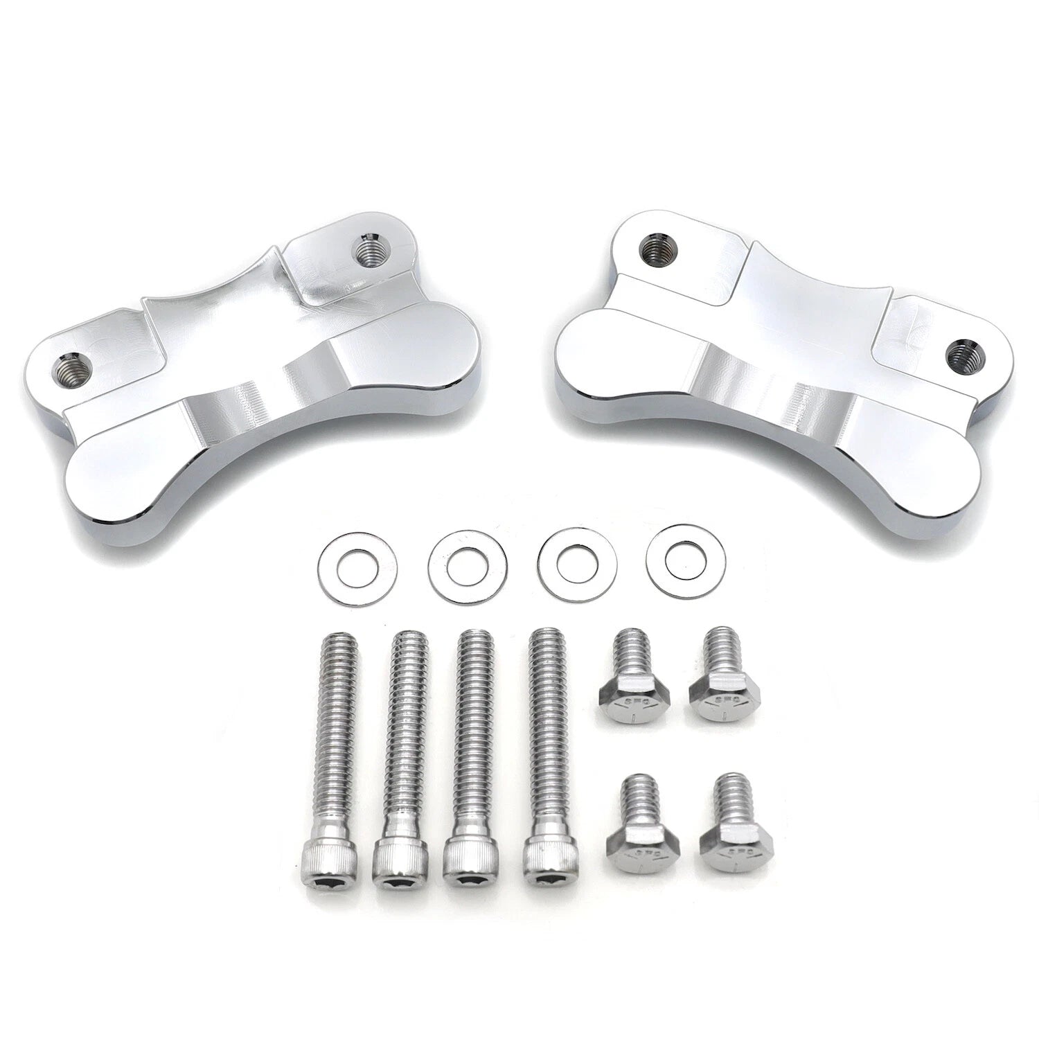Chrome Fender to Fork Adapter Mount Bracket for Harley FLST (1986–2014)