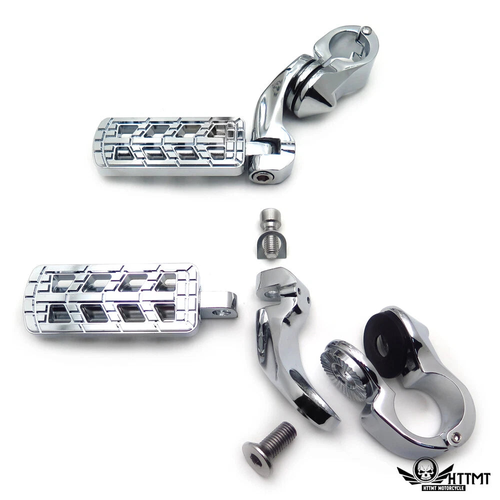 Chrome Dominator CNC FootPeg Clamp for Harley Softail (2014–2023)