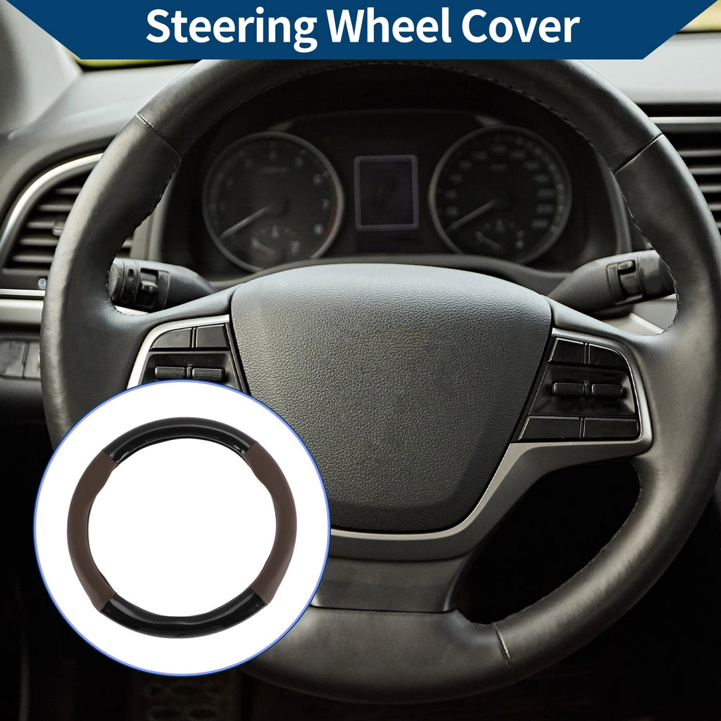 PU Artificial Leather Steering Wheel Cover for Universal Vehicles (14.96")
