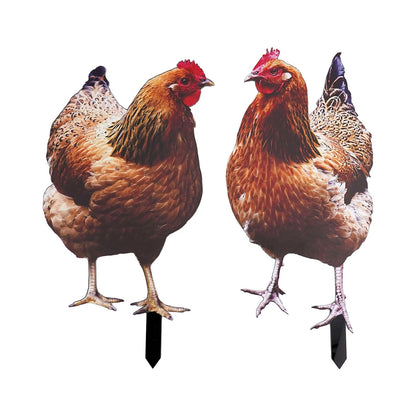 Garden Statue Chicken Sign Poles Hen Ornament Garden Accessories