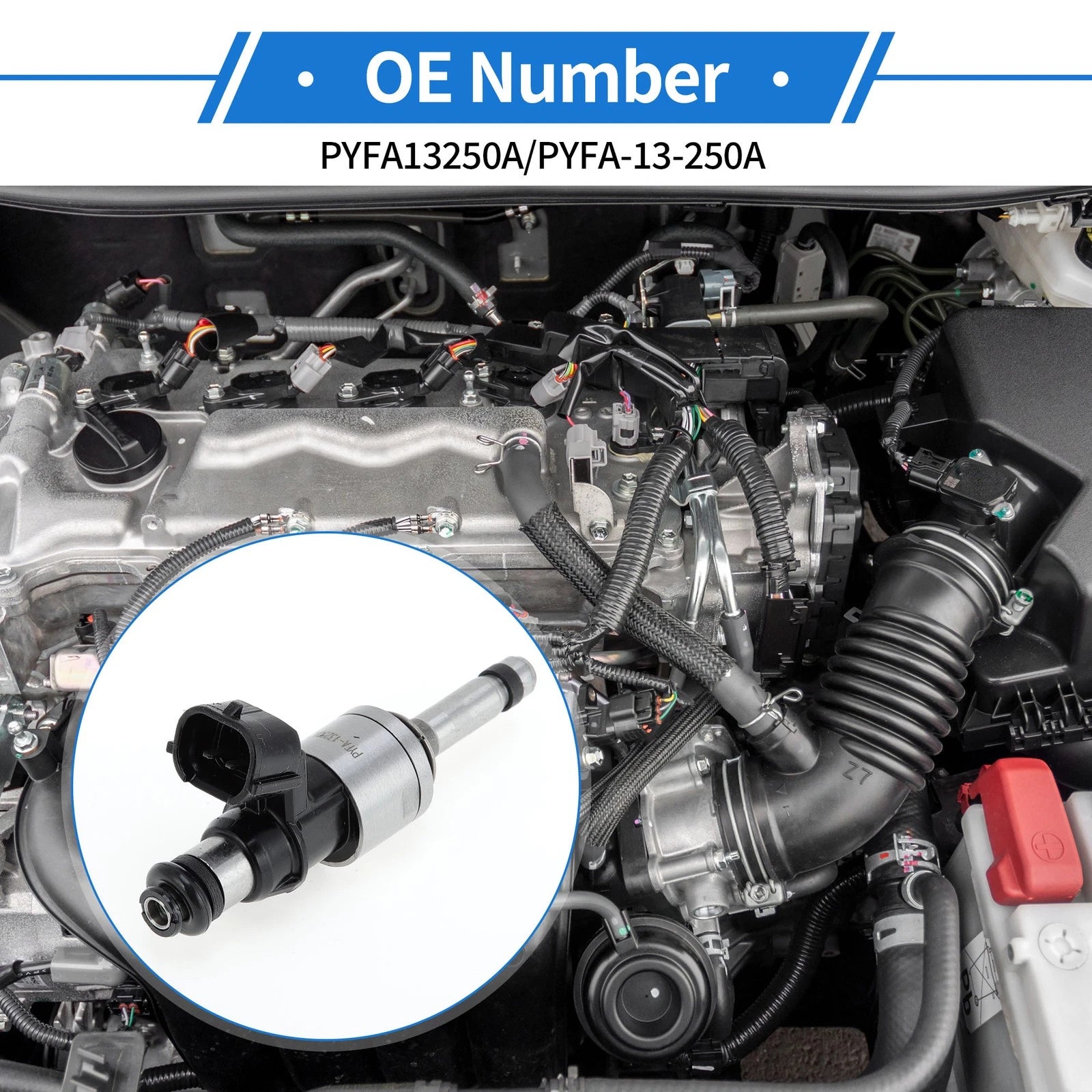 Fuel Injector Replacement for Mazda CX-5 2.5 (2018–2024) 1Pc Silver Tone